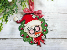 Load image into Gallery viewer, Nerdy Snowman Wreath Ornament &amp; Pop-out Ornament SVG | Laser Cut File, Ornament (Digital Download)
