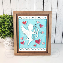 Load image into Gallery viewer, Cupid Valentine Trio Sign Bundle Laser Cut File |  Interchangeable Frame | Valentine Sign Inserts | 5" x 6.25" signs | Be Mine svg
