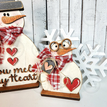 Load image into Gallery viewer, Valentine Snowman SVG File | Hearts | Laser Cut File | Valentine's Day SVG File | SVG | Snowman Shelf Sitter | Be Mine| Snowman svg

