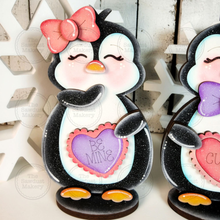 Load image into Gallery viewer, Valentine Penguin Shelf Sitters SVG File | Hearts | Laser Cut File | Valentine's Day SVG File | SVG | Penguin Shelf Sitter | Candy Heart svg
