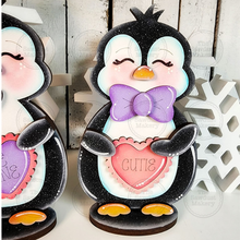 Load image into Gallery viewer, Valentine Penguin Shelf Sitters SVG File | Hearts | Laser Cut File | Valentine's Day SVG File | SVG | Penguin Shelf Sitter | Candy Heart svg
