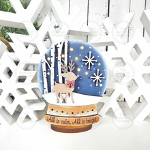 Load image into Gallery viewer, Baby's First Christmas Deer Lighted Snow Globe Ornament SVG File | Laser Cut File | Fairy Light Ornament svg | Ornament SVG | Winter svg
