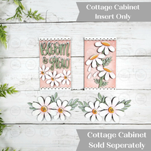 Load image into Gallery viewer, Add-on Daisy Cottage Cabinet Insert SVG | Laser Cut File | Cottage Cabinet Shelf Sitter | Seasonal Insert | Interchangeable Decor
