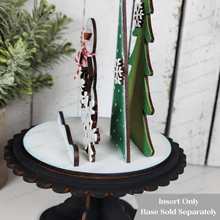 Load image into Gallery viewer, Add-on File for Decorative Interchangeable Pedestal Stand  | Snowman Tree Scene | Laser Cut File | Seasonal Interchangeable | Pedestal SVG

