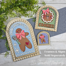 Load image into Gallery viewer, Interchangeable Arched Bundle Set Boho Sign Insert | Gingerbread Christmas Arch Sign Set |  Laser File  | Seasonal Interchangeable SVG
