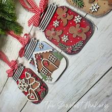 Load image into Gallery viewer, Gingerbread Mason Jar Gift Card Holder Ornament Bundle | Laser Cut File | Christmas Ornament SVG | Ornament SVG (Digital Download)
