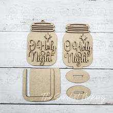 Load image into Gallery viewer, O Holy Night Mason Jar Ornament Shelf Sitter SVG | Laser Cut File, Nativity Christmas (Digital Download)
