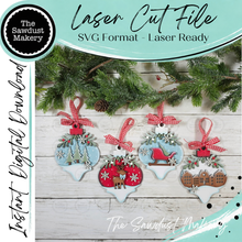 Load image into Gallery viewer, Vintage Christmas Ornament Bundle SVG File | Laser Cut File | Christmas Ornament SVG | Ornament SVG | Vintage Christmas svg
