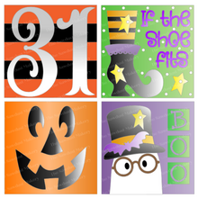Load image into Gallery viewer, October Halloween Sign Bundle Laser Cut File | Farmhouse Interchangeable Leaning Sign Bundle SVG | Glowforge | Farmhouse Sign | Witch Svg
