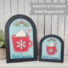 Load image into Gallery viewer, Interchangeable Large Arched Boho Sign Insert | Hot Cocoa |  SVG Laser Cut File  | Boho Signs | Seasonal Interchangeable SVG
