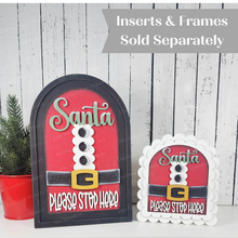 Load image into Gallery viewer, Interchangeable Large &amp; Small Arched Boho Sign Insert | Santa Please Stop Here |  SVG Laser Cut File  | Boho Signs | Seasonal Interchangeable SVG
