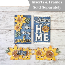 Load image into Gallery viewer, Add-on Sunflower Cottage Cabinet Insert SVG | Laser Cut File | Cottage Cabinet Shelf Sitter | Seasonal Insert | Interchangeable Decor
