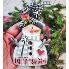Load image into Gallery viewer, Let it Snow Snowman Ornament SVG File | Laser Cut File |  Christmas Ornament SVG | Snowman SVG | Snowman Ornament Svg
