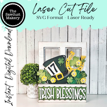 Load image into Gallery viewer, Add-on for Interchangeable Window Box | Irish Blessings Window Box Insert SVG | Laser Cut File | Window Box Shelf Sitter
