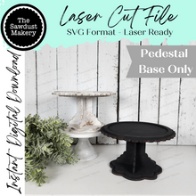 Load image into Gallery viewer, Decorative Interchangeable Pedestal Stand | Laser Cut File | Glowforge | Seasonal Interchangeable Base | Pedestal SVG
