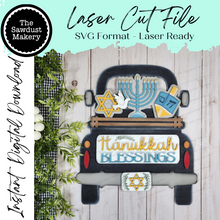 Load image into Gallery viewer, Add-on for Interchangeable Farmhouse Truck SVG | 12&quot; and 24&quot; Truck SVG | Hanukkah Truck | Dreidel |  Menorah | Hanukkah Interchangeable SVG
