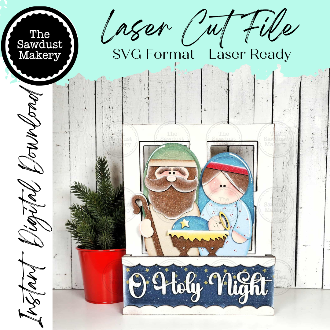 Add-on for Interchangeable Window Box | Nativity Window Box Insert SVG ...