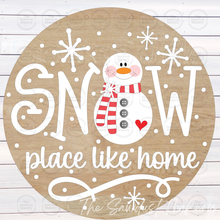 Load image into Gallery viewer, Snow Place Like Home Door Hanger SVG | Snowman Laser Cut File (Digital Download)
