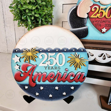 Load image into Gallery viewer, Standing 250th Anniversary America Bundle SVG File | Laser Cut File | USA | America | 4th of July SVG | Patriotic | Uncle Sam

