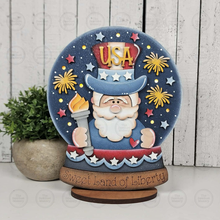 Load image into Gallery viewer, USA Snow Globe Shelf Sitter Laser Cut File | Patriotic Mantle Decor (Digital Download)
