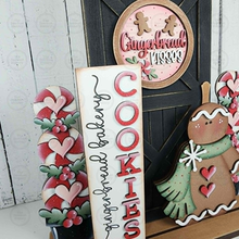 Load image into Gallery viewer, Barn Door Insert Add-on |  Gingerbread Peppermint Barn Door Insert | Seasonal Interchangeable Bundle | SVG Laser Cut File | Porch Door Farmhouse Decor
