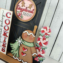 Load image into Gallery viewer, Barn Door Insert Add-on |  Gingerbread Peppermint Barn Door Insert | Seasonal Interchangeable Bundle | SVG Laser Cut File | Porch Door Farmhouse Decor
