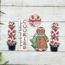 Load image into Gallery viewer, Barn Door Insert Add-on |  Gingerbread Peppermint Barn Door Insert | Seasonal Interchangeable Bundle | SVG Laser Cut File | Porch Door Farmhouse Decor
