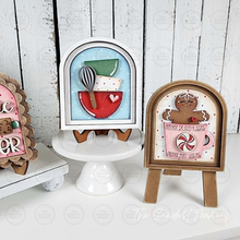 Load image into Gallery viewer, Gingerbread Mini Arch Sign Set SVG Sign Bundle |  Seasonal Interchangeable Mini Sign Bundle | SVG Laser Cut File | Boho Signs
