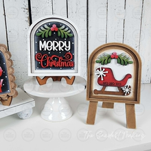 Load image into Gallery viewer, Christmas Santa Mini Arch Sign Set SVG Sign Bundle |  Seasonal Interchangeable Mini Sign Bundle | SVG Laser Cut File | Boho Signs

