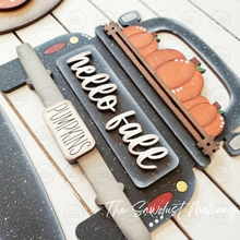 Load image into Gallery viewer, Fall Harvest SVG File | Laser Cut File | Glowforge | USA | Pumpkin Spice | Hello Fall | Harvest Market | Pumpkin Truck | Fall SVG
