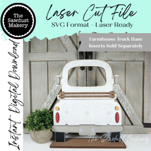 Load image into Gallery viewer, Farmhouse Truck SVG  | Interchangeable Farmhouse Truck Starter | 12" and 24" Truck SVG | Laser Cut File | Interchangeable Truck SVG
