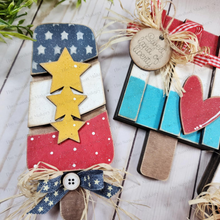 Load image into Gallery viewer, Chunky shelf sitter Popsicle SVG File  | Laser Cut File | Popsicle SVG File | Patriotic shelf sitter SVG | Summer svg | Popsicle svg
