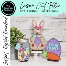 Load image into Gallery viewer, Standing Easter Shelf Sitter SVG | Laser Cut File | Glowforge | Easter SVG | Bunny laser cut file | Bunny svg | Easter Mantle Decor
