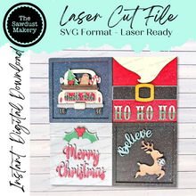 Load image into Gallery viewer, 6&quot; x 6&quot; Santa North Pole Sign Laser SVG  File | Laser Cut File | Interchangeable Frame | Leaning Frame | Merry  Christmas Sign laser file
