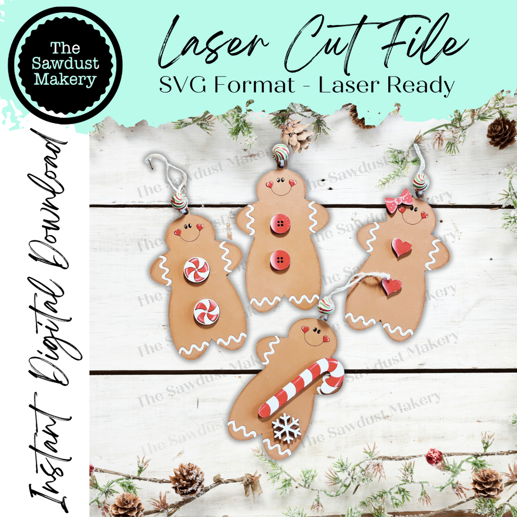 Build a Gingerbread Christmas Ornament SVG File | Laser Cut File | Christmas Ornament SVG | Gingerbread Ornament SVG | Kids Crafts