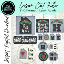Load image into Gallery viewer, Home Sweet Home Bistro Bundle Interchangeable SVG  File | Laser Cut File | Interchangeable Frame | Farmhouse Bistro Sign SVG

