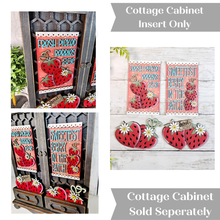 Load image into Gallery viewer, Add-on Strawberry Cottage Cabinet Insert SVG | Laser Cut File | Cottage Cabinet Shelf Sitter | Seasonal Insert | Interchangeable Decor
