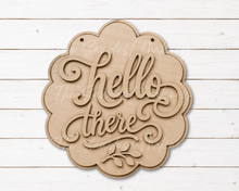 Load image into Gallery viewer, Hello There Double Scallop Door Hanger SVG | Laser Cut File (Digital Download)
