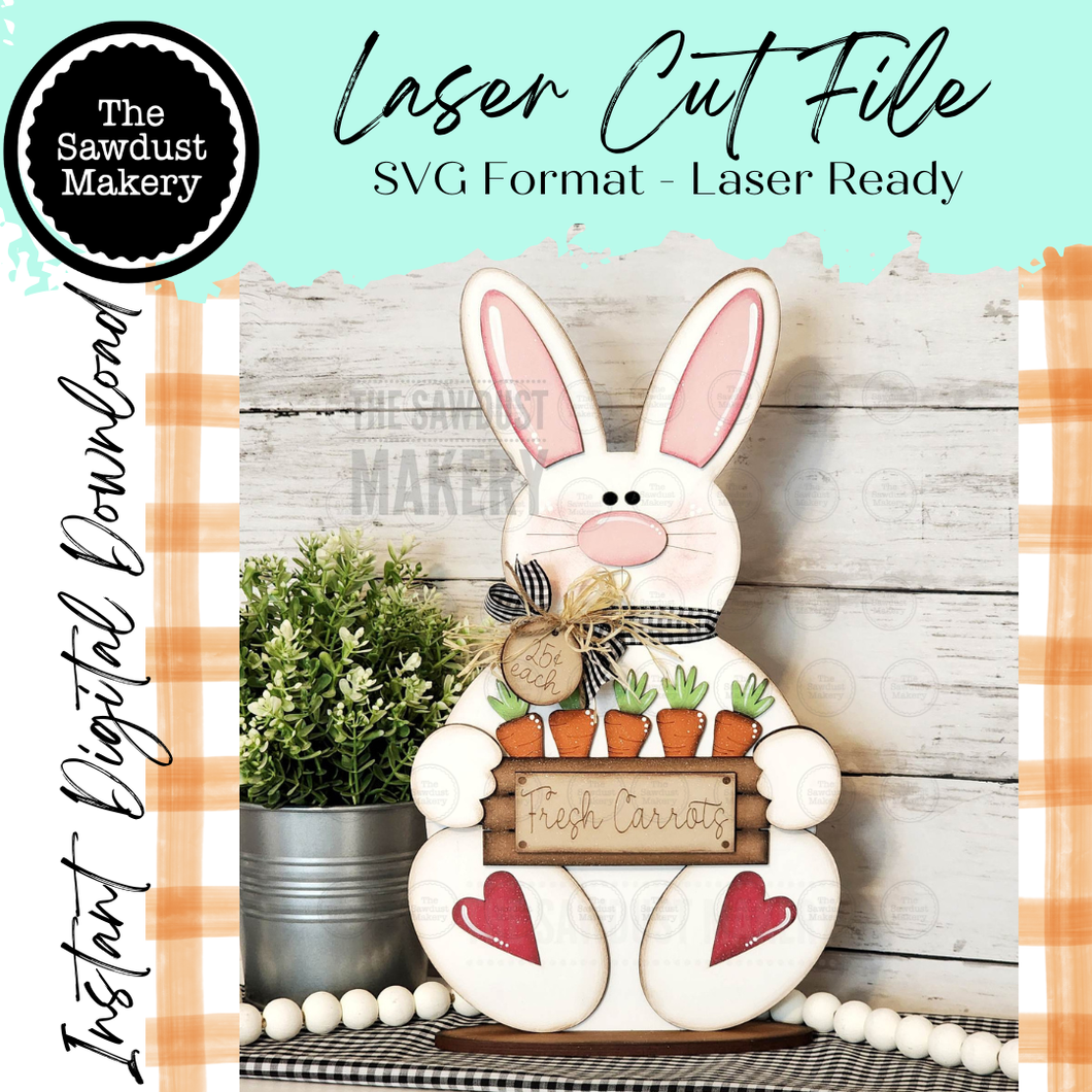 Carrot Patch Bunny Shelf Sitter SVG | Laser Cut File | Glowforge | Eas ...