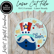 Load image into Gallery viewer, Uncle Sam Red White &amp; Boom 4th of July Door Hanger SVG File  | Laser Cut File | 4th of July SVG File | Door Hanger svg | Summer svg | USA
