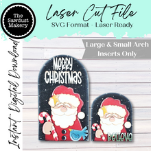 Load image into Gallery viewer, Interchangeable Large Arched Boho Sign Insert | Merry Christmas Santa |  SVG Laser Cut File  | Boho Signs | Seasonal Interchangeable SVG
