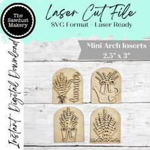 Load image into Gallery viewer, Lavender Mini Arch Sign Set SVG Sign Bundle |  Seasonal Interchangeable Mini Sign Bundle | SVG Laser Cut File | Boho Signs
