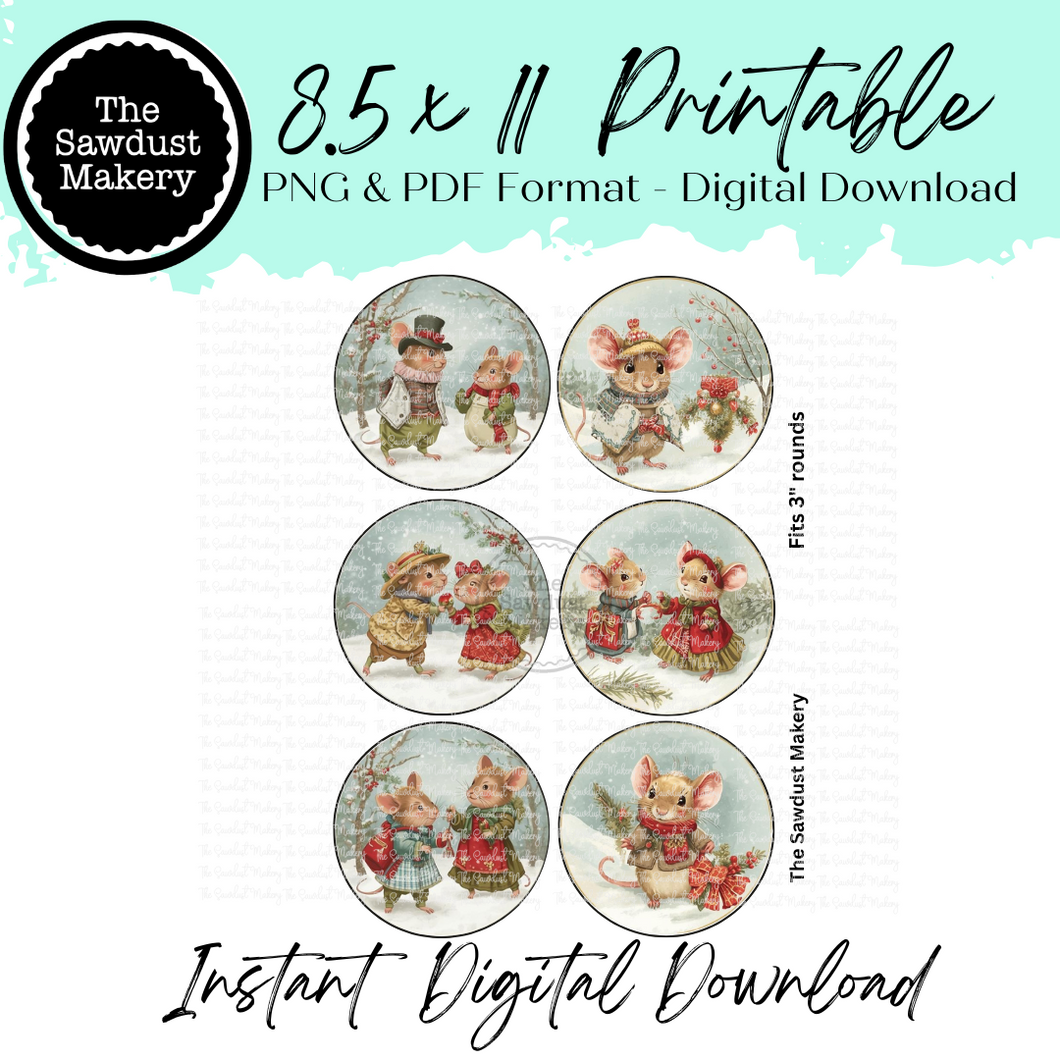 Christmas Mice Printable Vol 1