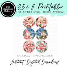 Load image into Gallery viewer, Retro Grandparents Christmas 3" Round Printables
