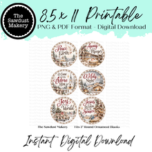 Load image into Gallery viewer, Neutral Traditional Christmas  3" Round Printables
