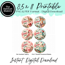 Load image into Gallery viewer, Retro Grandparents Vol 2. Christmas  3" Round Printables
