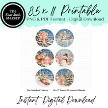 Load image into Gallery viewer, Winter Christmas Mice 3" Round Printables
