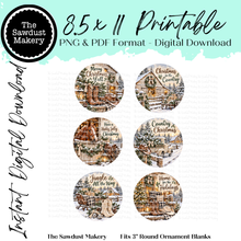Load image into Gallery viewer, Neutral Country Christmas 3" Round Printables
