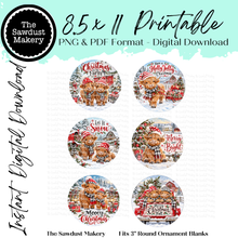 Load image into Gallery viewer, Christmas Highland Cows Red 3" Round Printables
