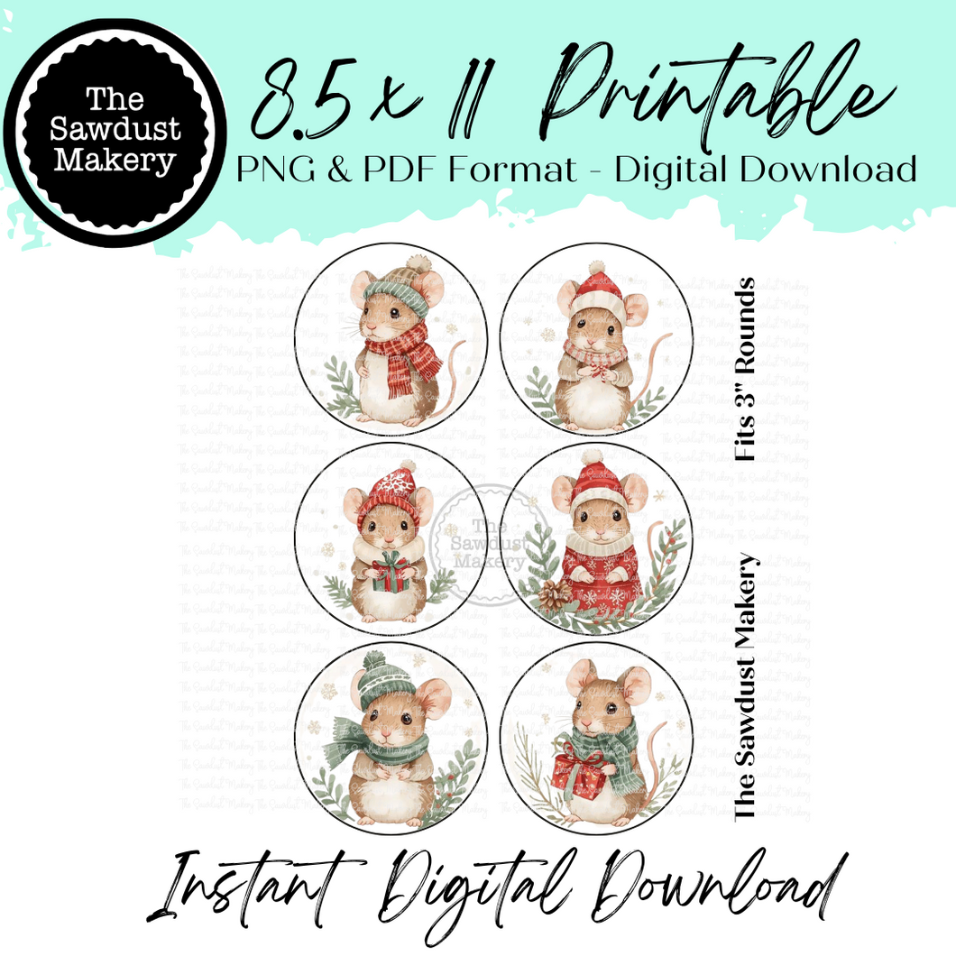 Christmas Mice Printable Vol 3